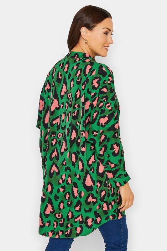 Evans M&Co Dark Green Leopard Print Blouse