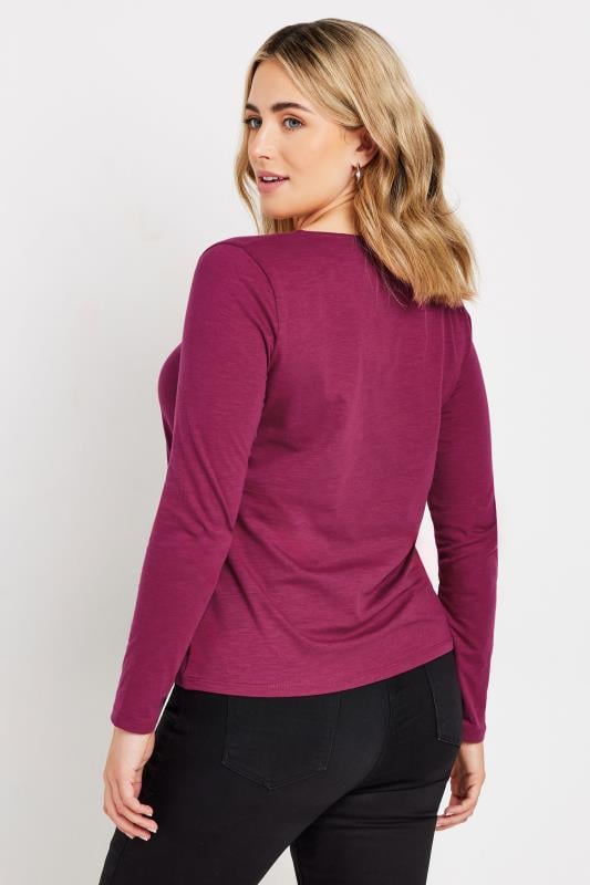 Evans M&Co Dark Pink Cotton Notch Neck Top