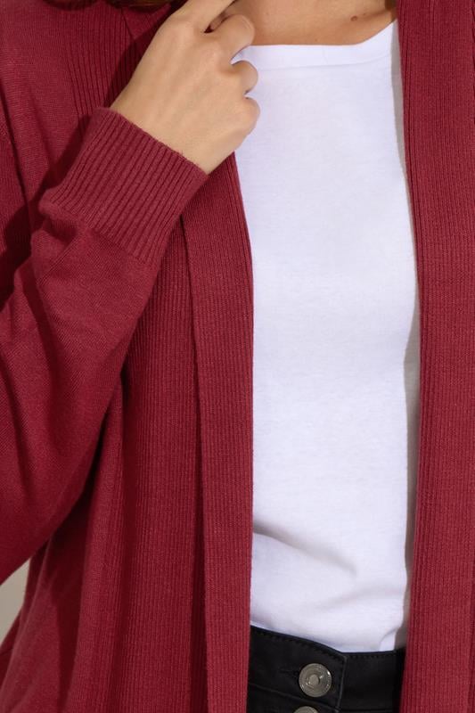 Evans M&Co Dark Red Shawl Collar Cardigan