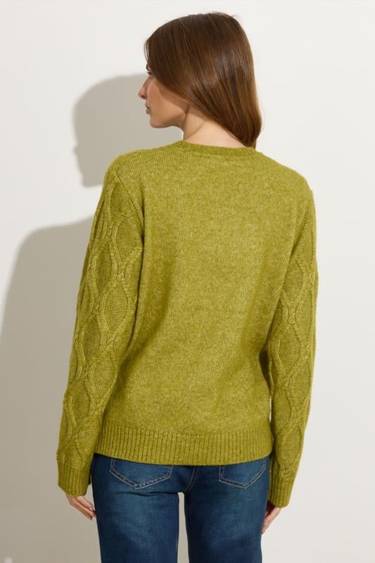 Evans M&Co Fern Green Cable Knit Jumper
