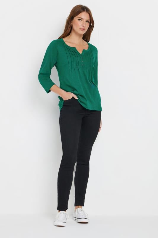 Evans M&Co Green Cotton Henley Top