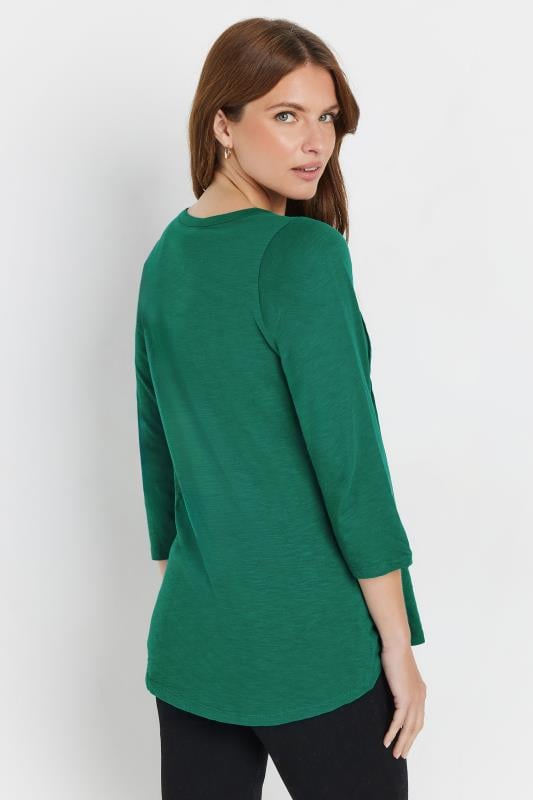 Evans M&Co Green Cotton Henley Top