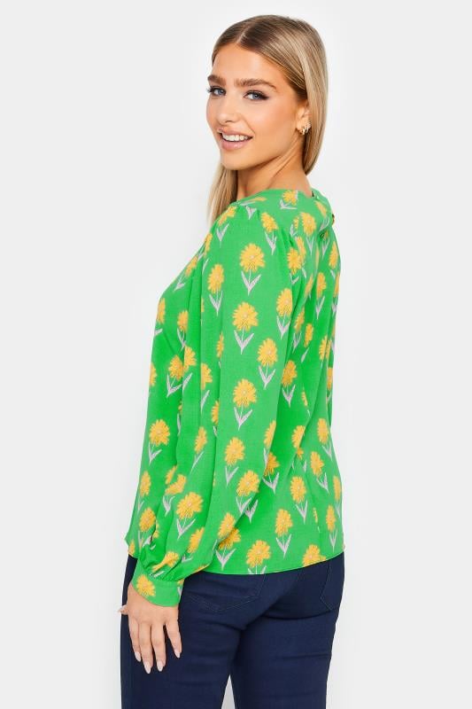 Evans M&Co Green Floral Print Long Sleeve Blouse