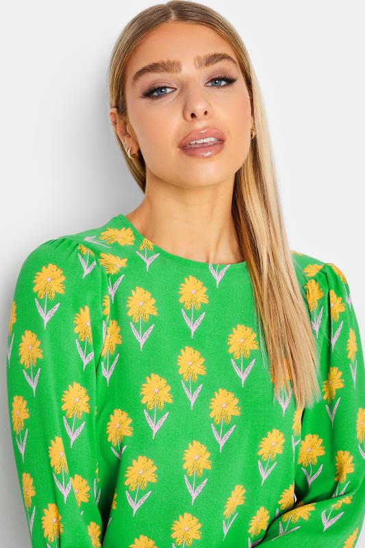 Evans M&Co Green Floral Print Long Sleeve Blouse
