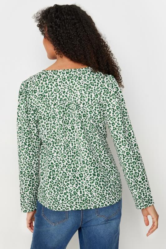 Evans M&Co Green Leopard Print Long Sleeve Blouse