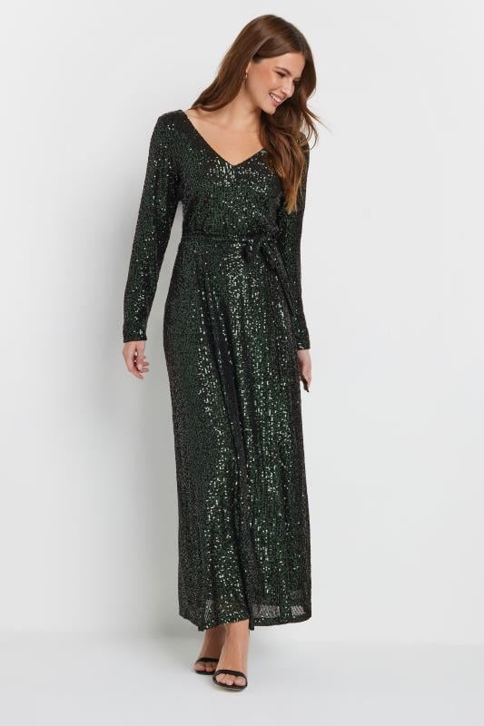 Evans M&Co Green Sequin V-Neck Maxi Dress