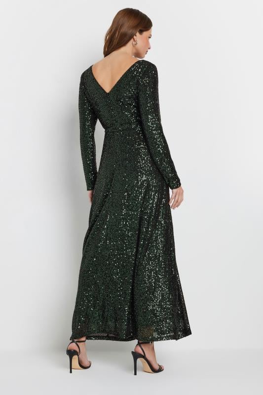Evans M&Co Green Sequin V-Neck Maxi Dress