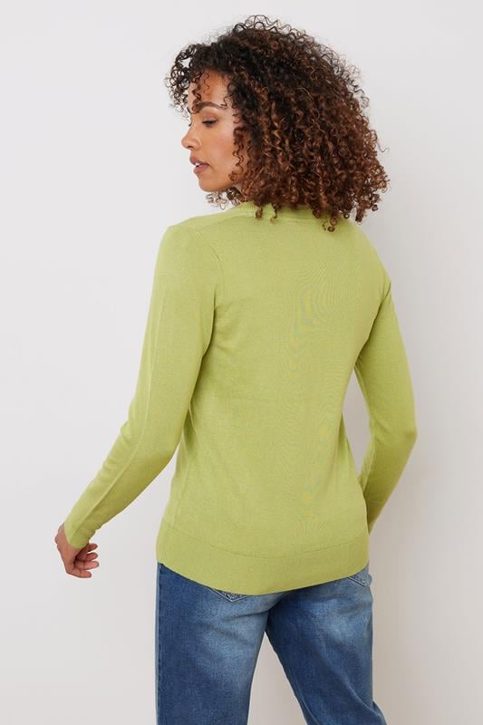 Evans M&Co Green V-Neck Long Sleeve Jumper