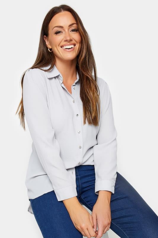 Evans M&Co Grey Button Through Tunic Shirt