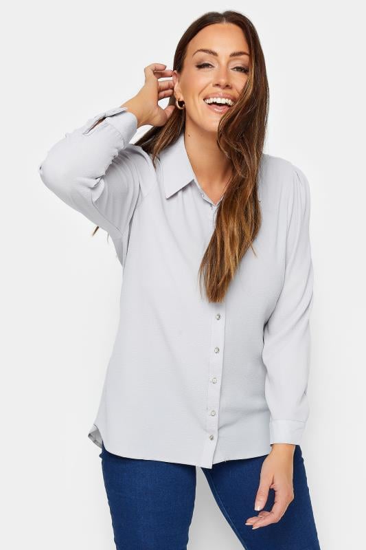 evans M&Co Grey Button Through Tunic Shirt