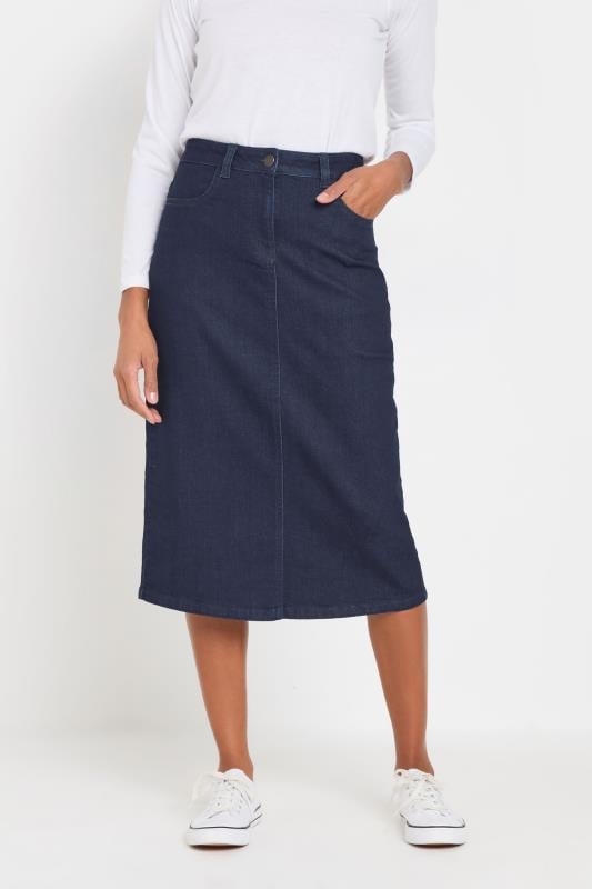 Evans M&Co Indigo Blue Midi Denim Skirt