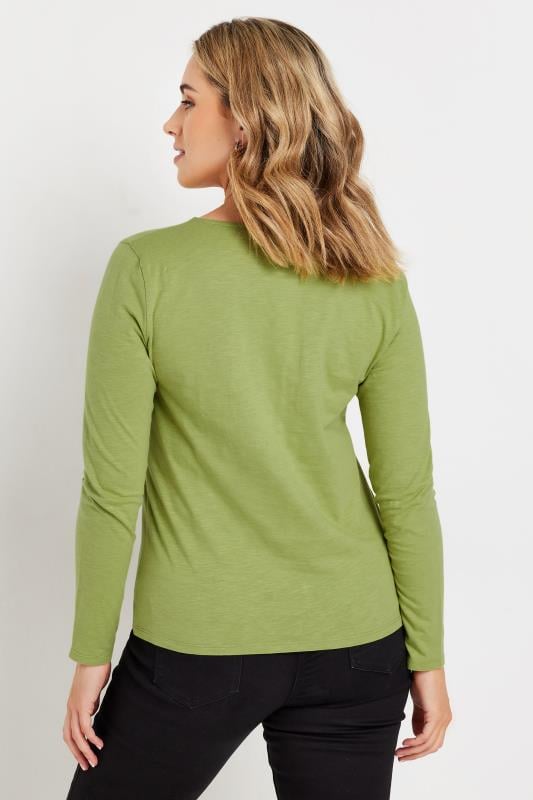 Evans M&Co Light Green Cotton Notch Neck Top