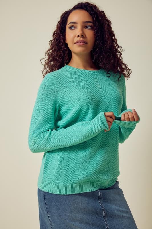 evans M&Co Light Green Ribbed Knit Jumper