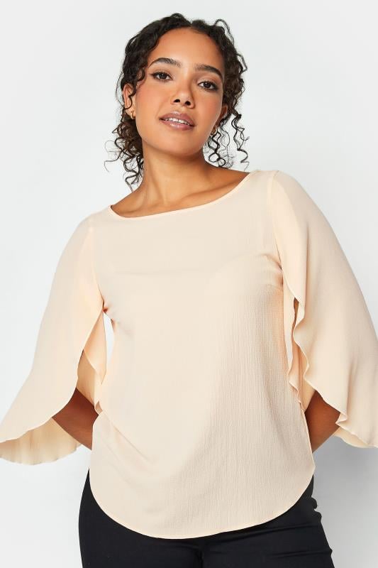 evans M&Co Light Pink Long Angel Sleeve Blouse