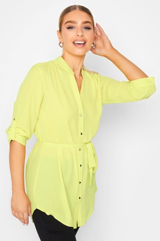 evans M&Co Lime Green Tie Waist Blouse