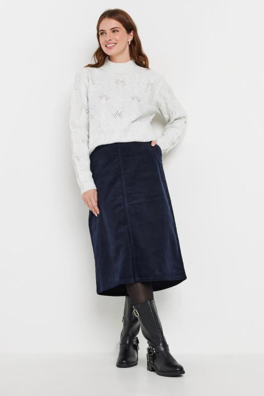 Evans M&Co Navy Blue Cord Midi Skirt