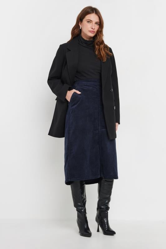 Evans M&Co Navy Blue Cord Midi Skirt