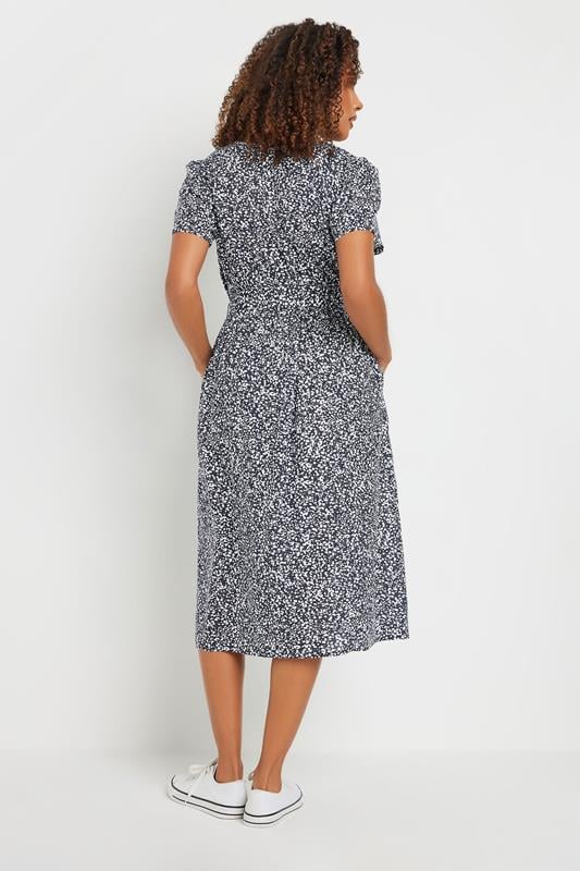 Evans M&Co Navy Blue Spot Print Belted Midi Dress
