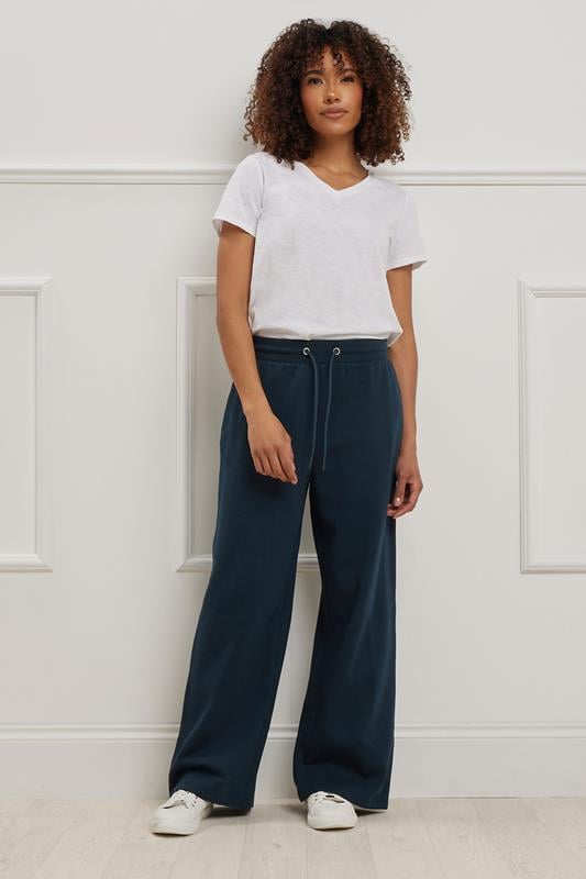 Evans M&Co Navy Blue Wide Leg Joggers
