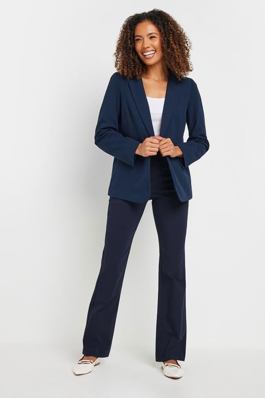 Evans M&Co Navy Bootcut Bengaline Trousers