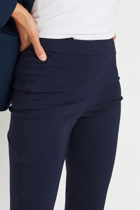 Evans M&Co Navy Bootcut Bengaline Trousers