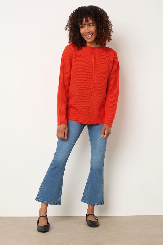 Evans M&Co Orange Funnel Neck Knitted Jumper
