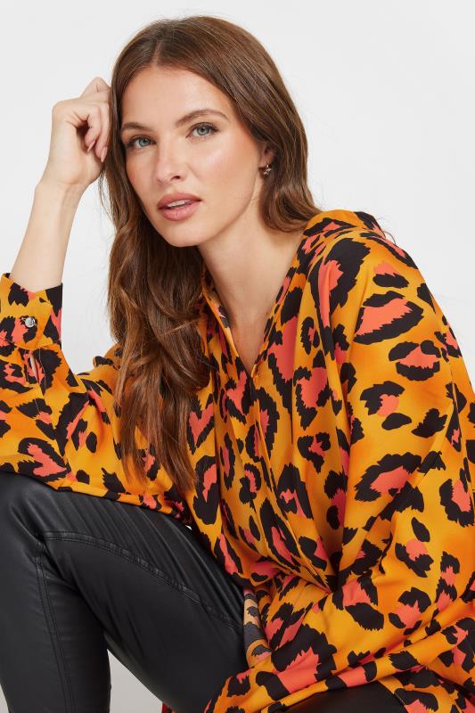 Evans M&Co Orange Leopard Print Blouse