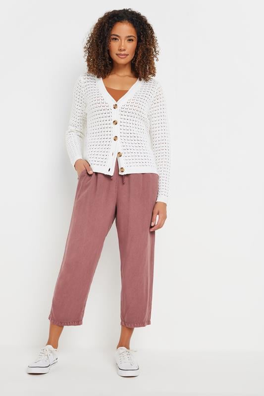 Evans M&Co Pink Acid Wash Cropped Trousers