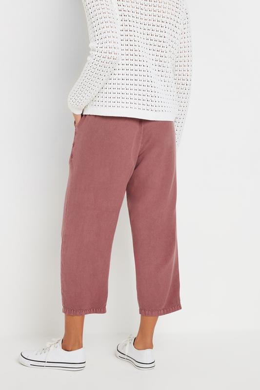 Evans M&Co Pink Acid Wash Cropped Trousers