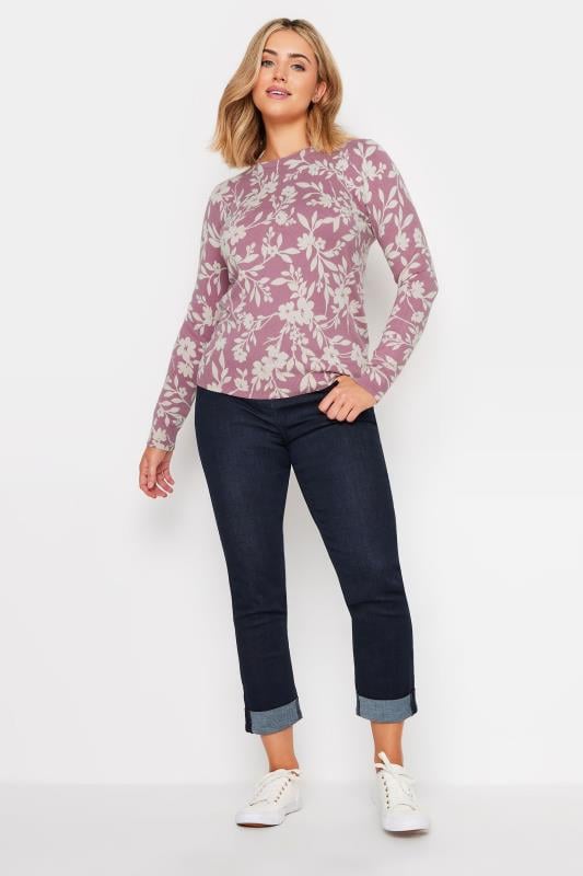 Evans M&Co Pink Floral Print Crew Neck Jumper