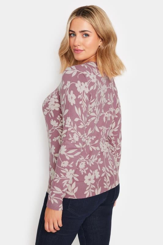 Evans M&Co Pink Floral Print Crew Neck Jumper