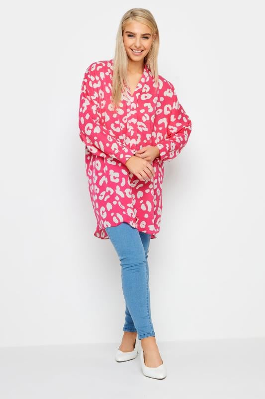 Evans M&Co Pink Leopard Print Blouse