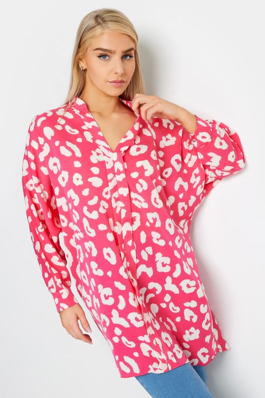 evans M&Co Pink Leopard Print Blouse