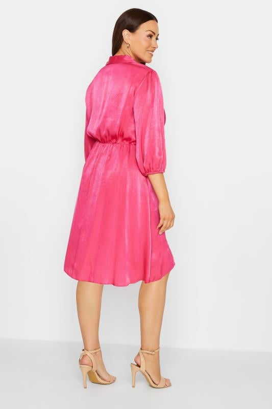 Evans M&Co Pink Satin Wrap Dress