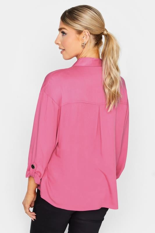 Evans M&Co Pink Statement Button Cotton Shirt