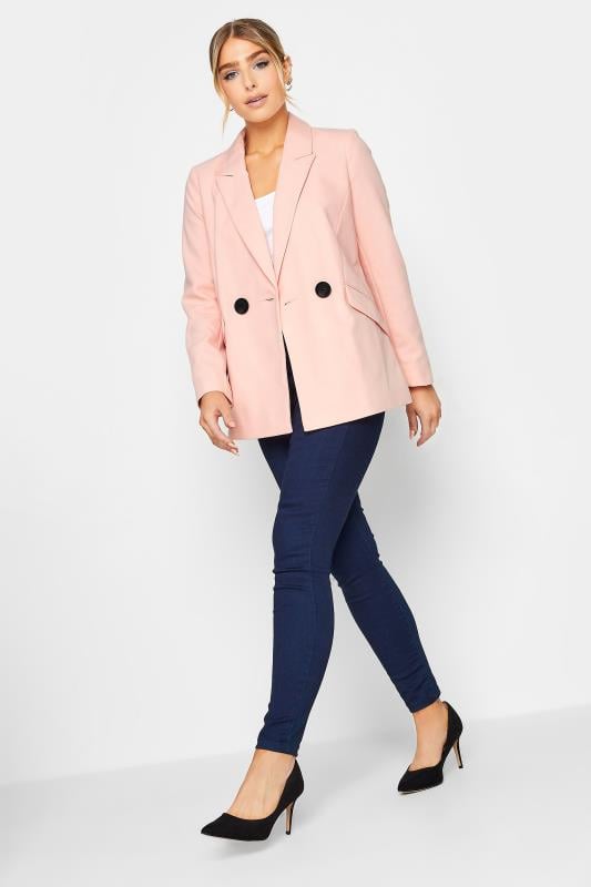 Evans M&Co Pink Tailored Button Blazer