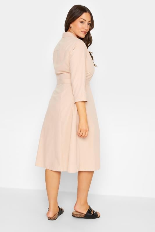 Evans M&Co Pink Tie Waist Shirt Dress