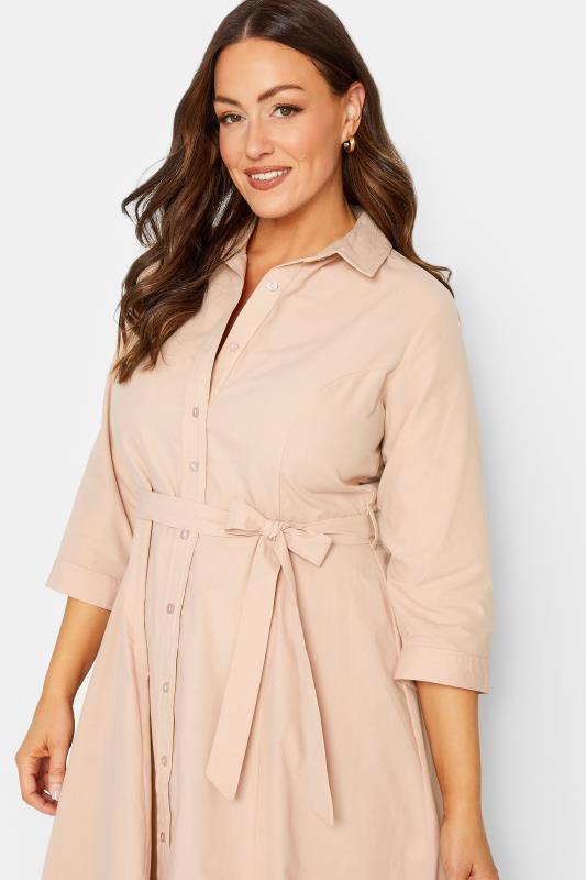 Evans M&Co Pink Tie Waist Shirt Dress