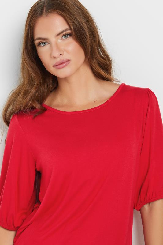 Evans M&Co Red Balloon Sleeve Top