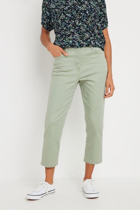 Evans M&Co Sage Green Cropped Jeans