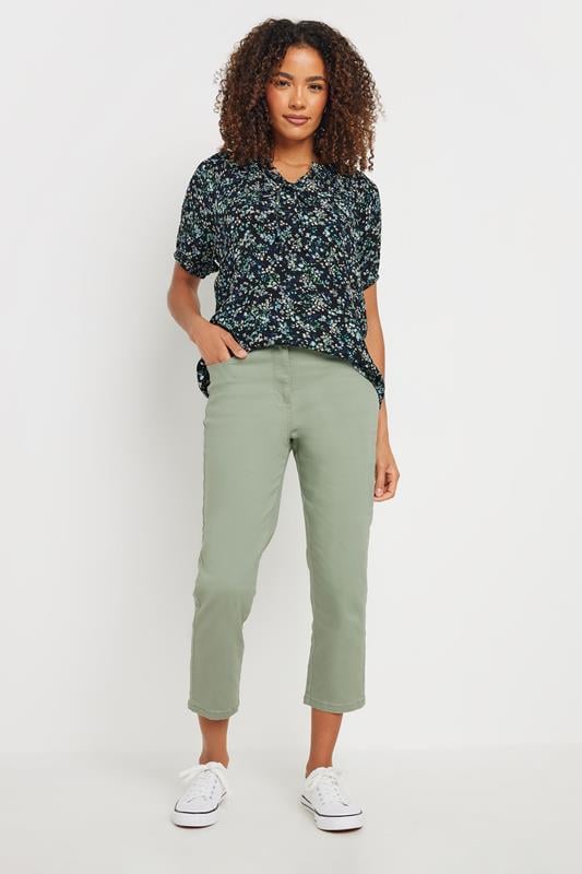 Evans M&Co Sage Green Cropped Jeans