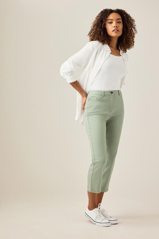 evans M&Co Sage Green Cropped Jeans