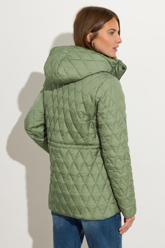 Evans M&Co Sage Green Diamond Quilted Jacket