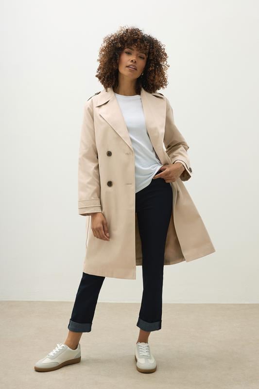 evans M&Co Stone Brown Trench Coat