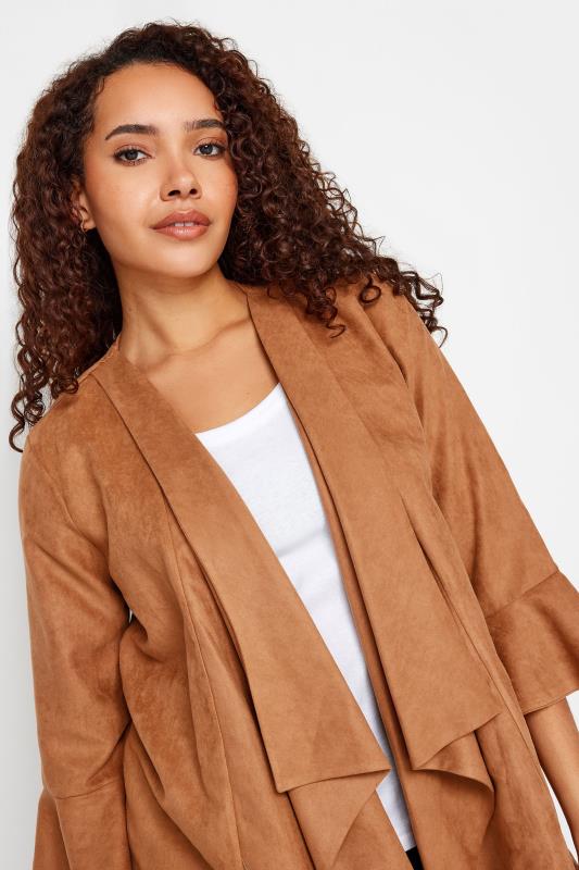 Evans M&Co Tan Brown Suedette Waterfall Jacket