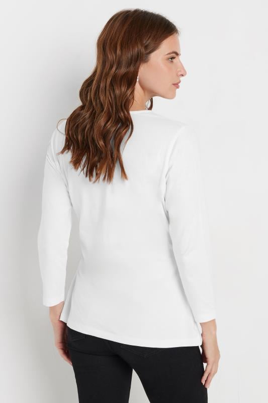Evans M&Co White 3/4 Sleeve Wrap Top