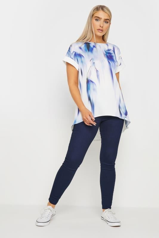 Evans M&Co White Floral Graphic Print T-Shirt