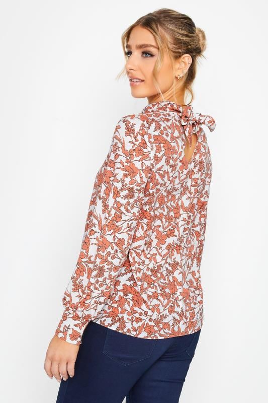 Evans M&Co White Floral Print High Neck Blouse