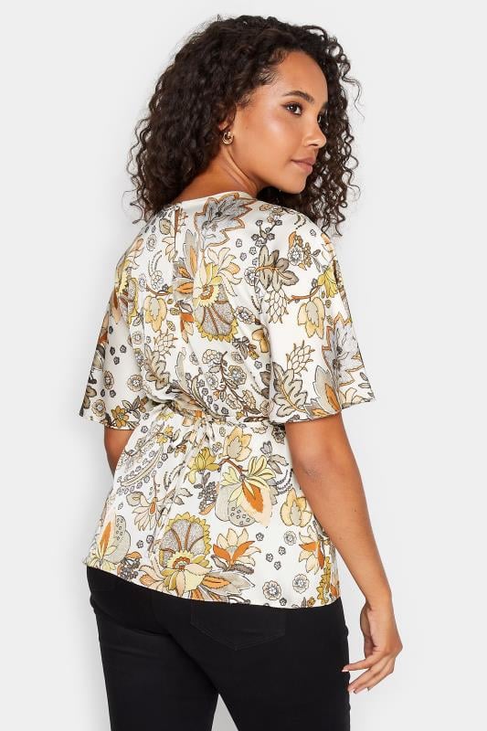 Evans M&Co White Floral Tie Back Blouse