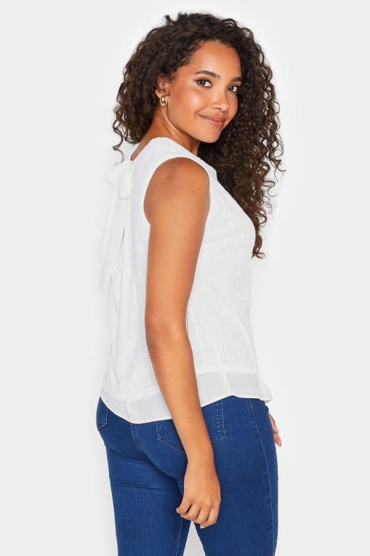 Evans M&Co White Sequin Tie Back Top